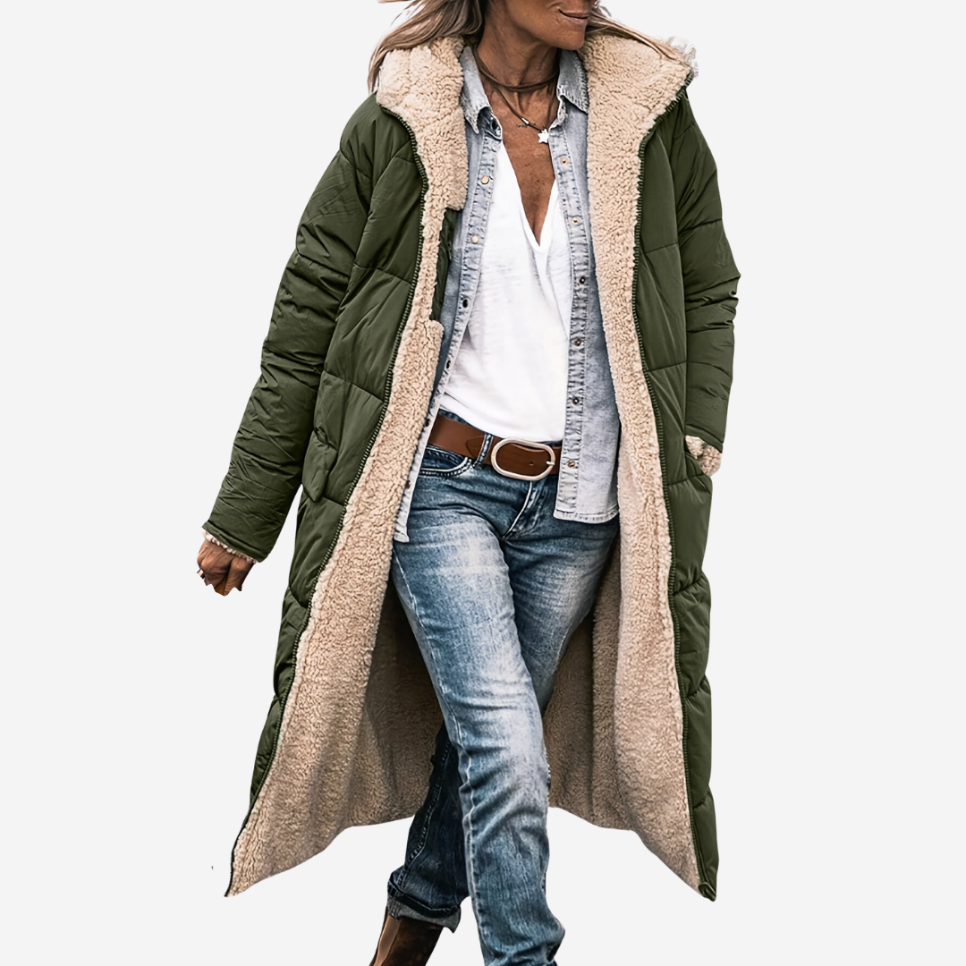 Gewatteerde winterjas dames taupe - Leather City Gewatteerde winterjas dames taupe - Leather City