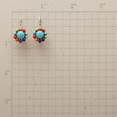 Iris - Vintage Turquoise Hoop Earrings